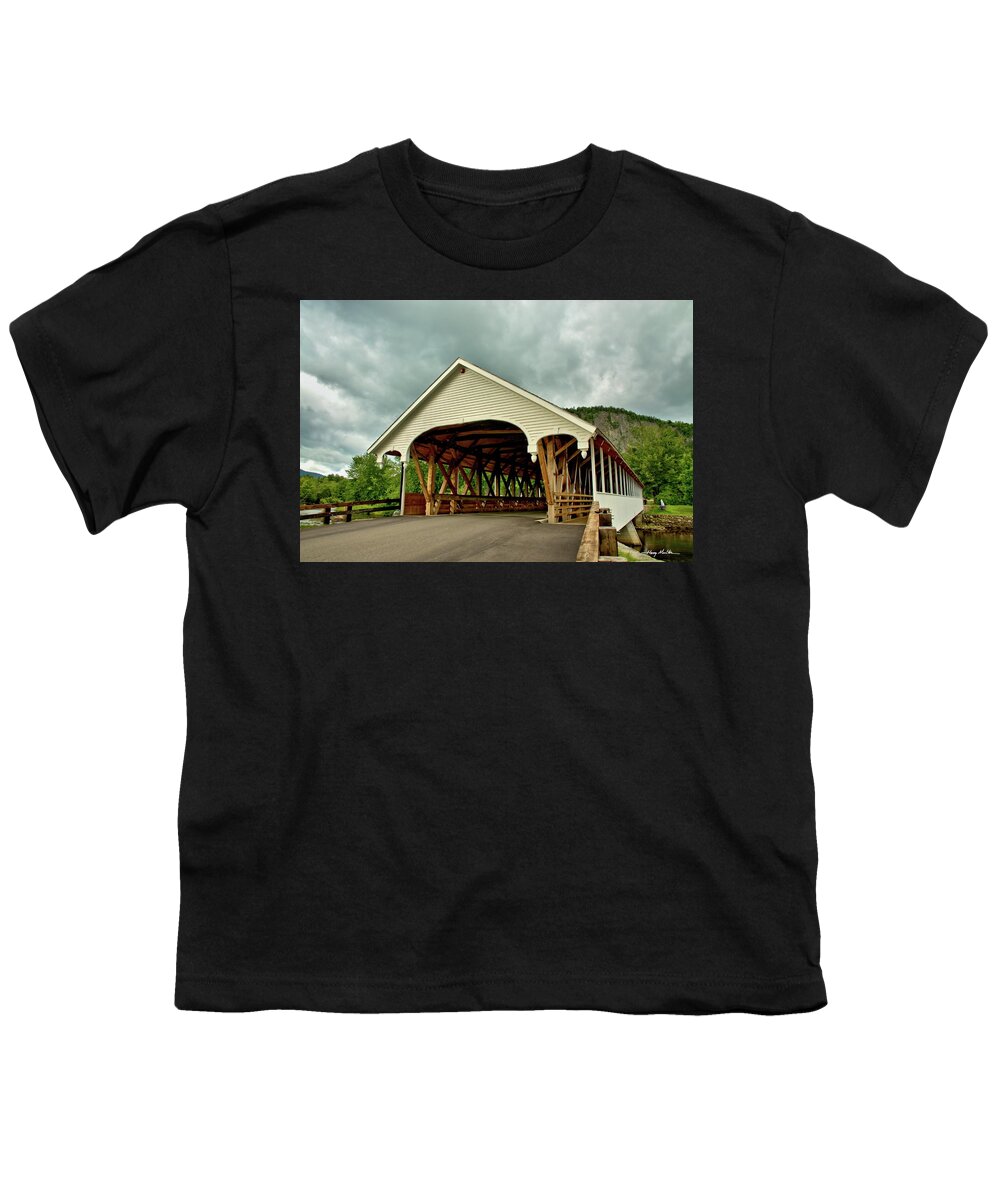 Bridge Youth T-Shirt featuring the photograph Covered Bridge #1 by Harry Moulton