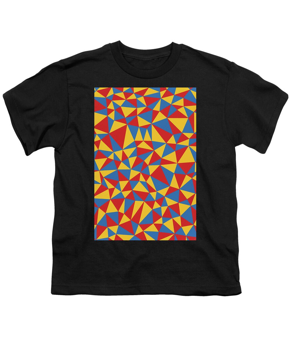 Abstract Youth T-Shirt featuring the painting Delaunay Triptych Panel 1 by Janet Hansen