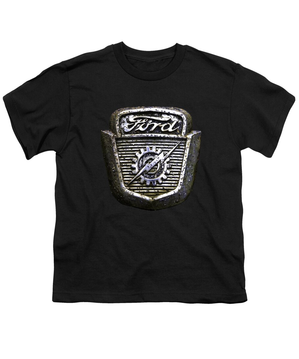 Ford Youth T-Shirt featuring the photograph Ford Emblem #1 by Debra and Dave Vanderlaan