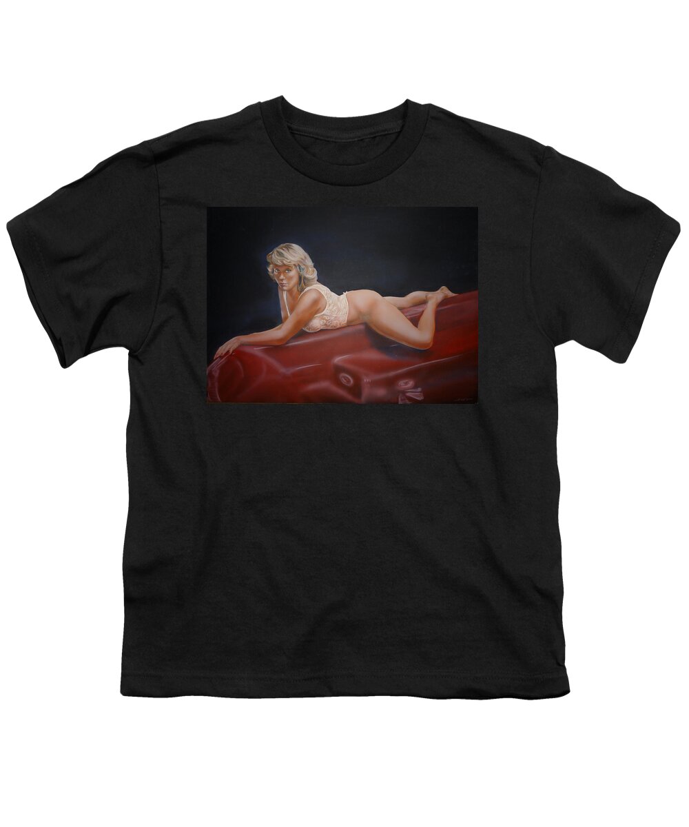 Lingerie Youth T-Shirt featuring the painting Hot Tub by Bryan Bustard