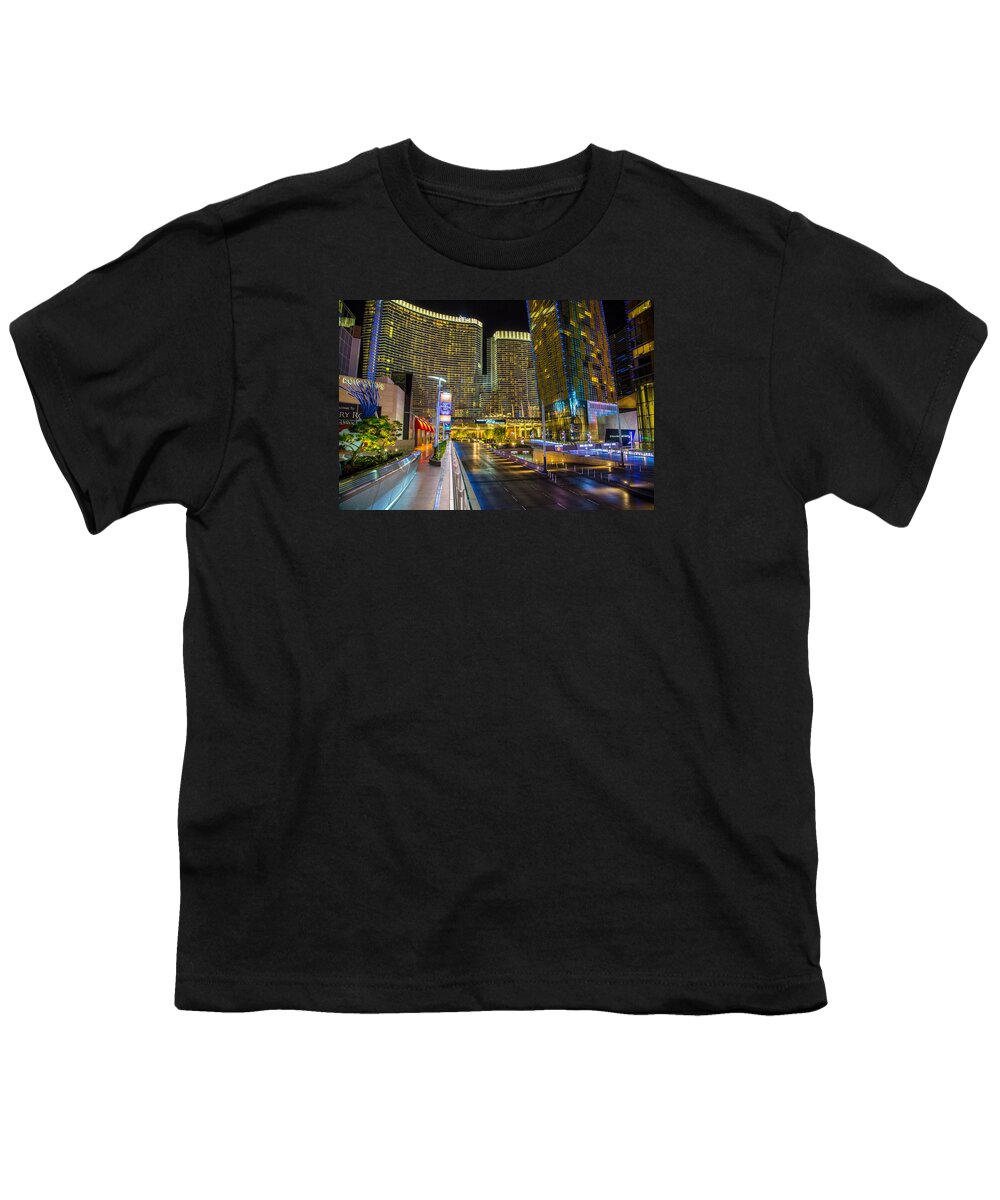Las Vegas Youth T-Shirt featuring the photograph Las Vegas Lights #1 by Lev Kaytsner