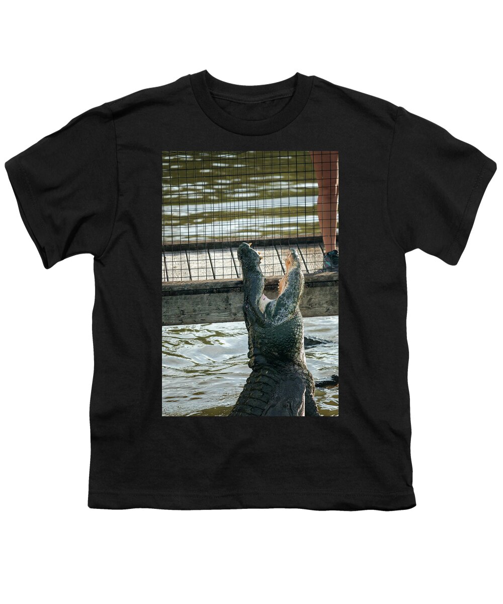 Alligator Youth T-Shirt featuring the photograph Leaping Lizard #1 by Travis Rogers