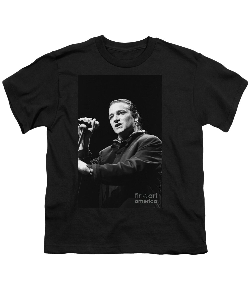 Downloads Youth T-Shirt featuring the photograph U2 Paul Hewson Bono #2 by Concert Photos