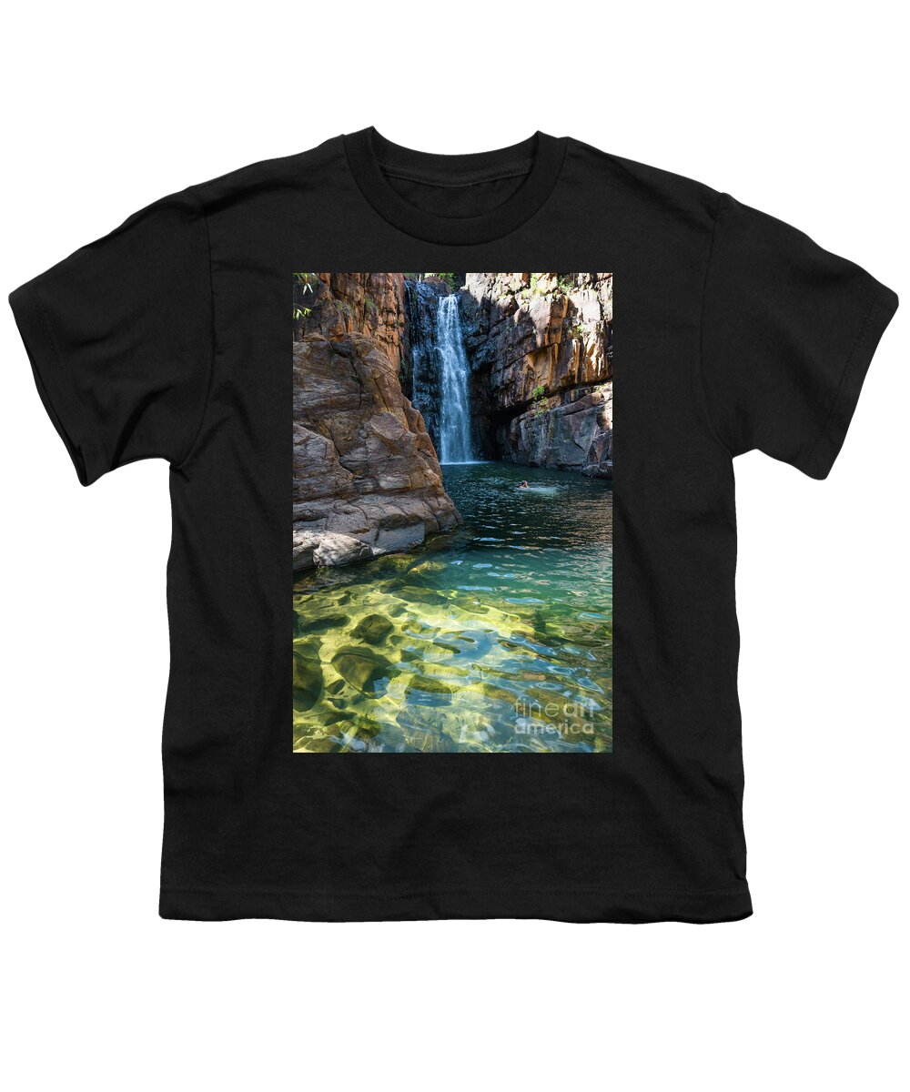 2017 Youth T-Shirt featuring the photograph Waterfall at Katherine Gorge, #1 by Andrew Michael
