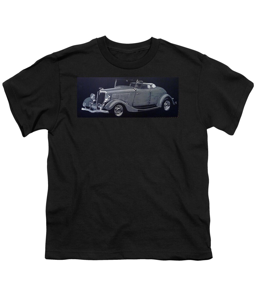 Ford Youth T-Shirt featuring the painting 1934 Ford Roadster by Richard Le Page