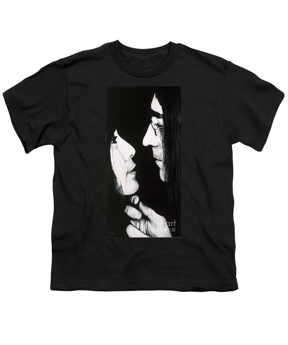 Lennon And Yoko Ono Youth T-Shirt featuring the painting Lennon and Yoko by Ashley Lane