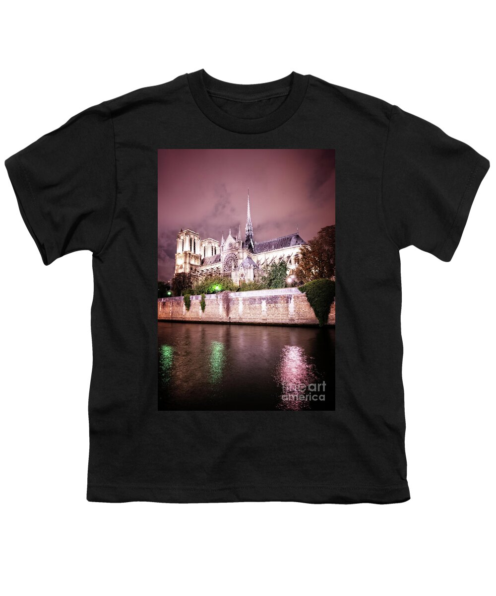 Notre-dame Youth T-Shirt featuring the photograph Notre Dame Cathedral, Paris France #3 by Anastasy Yarmolovich