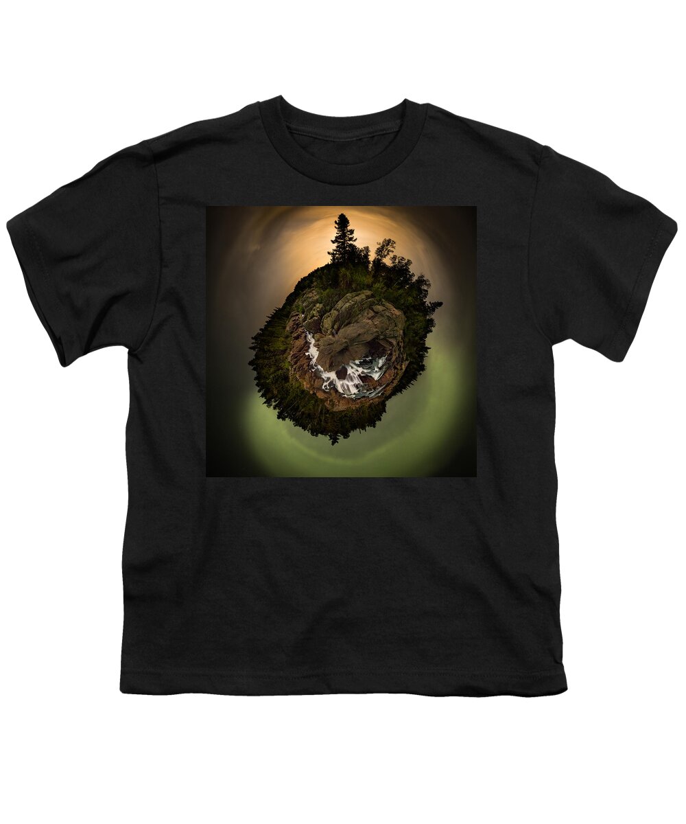 Astrophotography Youth T-Shirt featuring the photograph 360 Polar Pano Cascades Night by Jakub Sisak