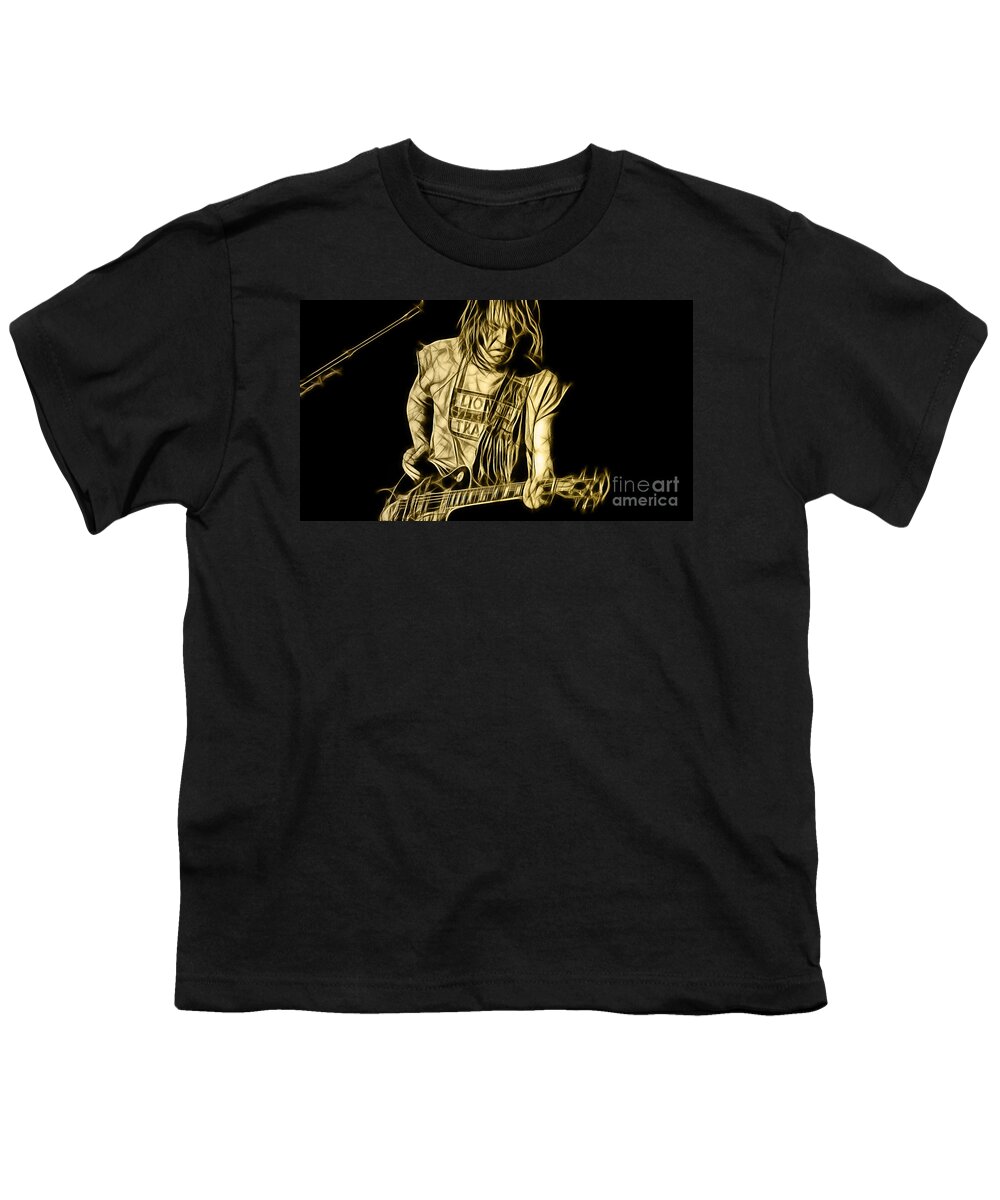 Neil Young Youth T-Shirt featuring the mixed media Neil Young Collection #53 by Marvin Blaine