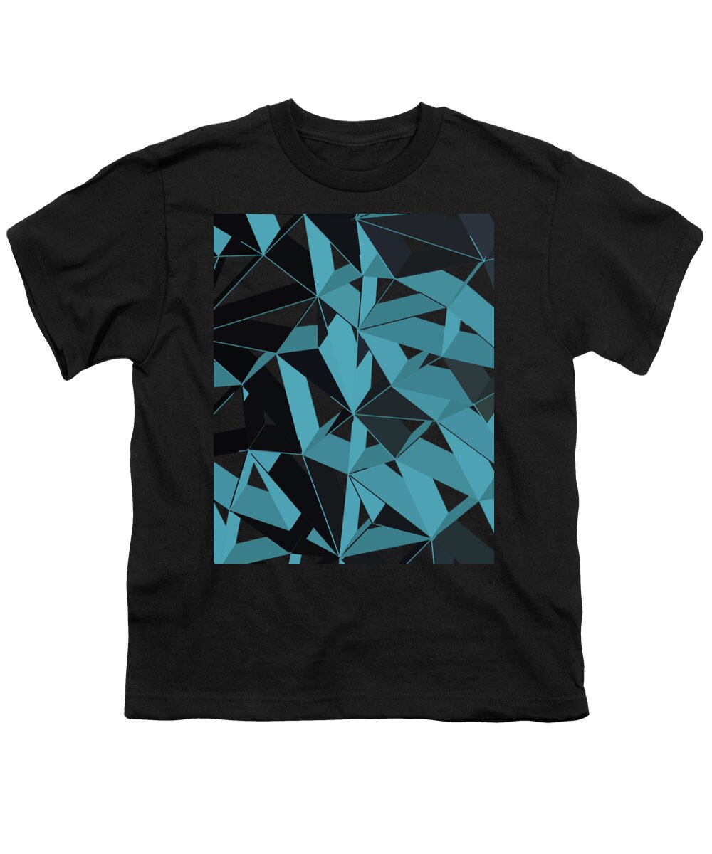 Abstract Youth T-Shirt featuring the digital art 3D Futuristic Polygon BG by Amir Faysal