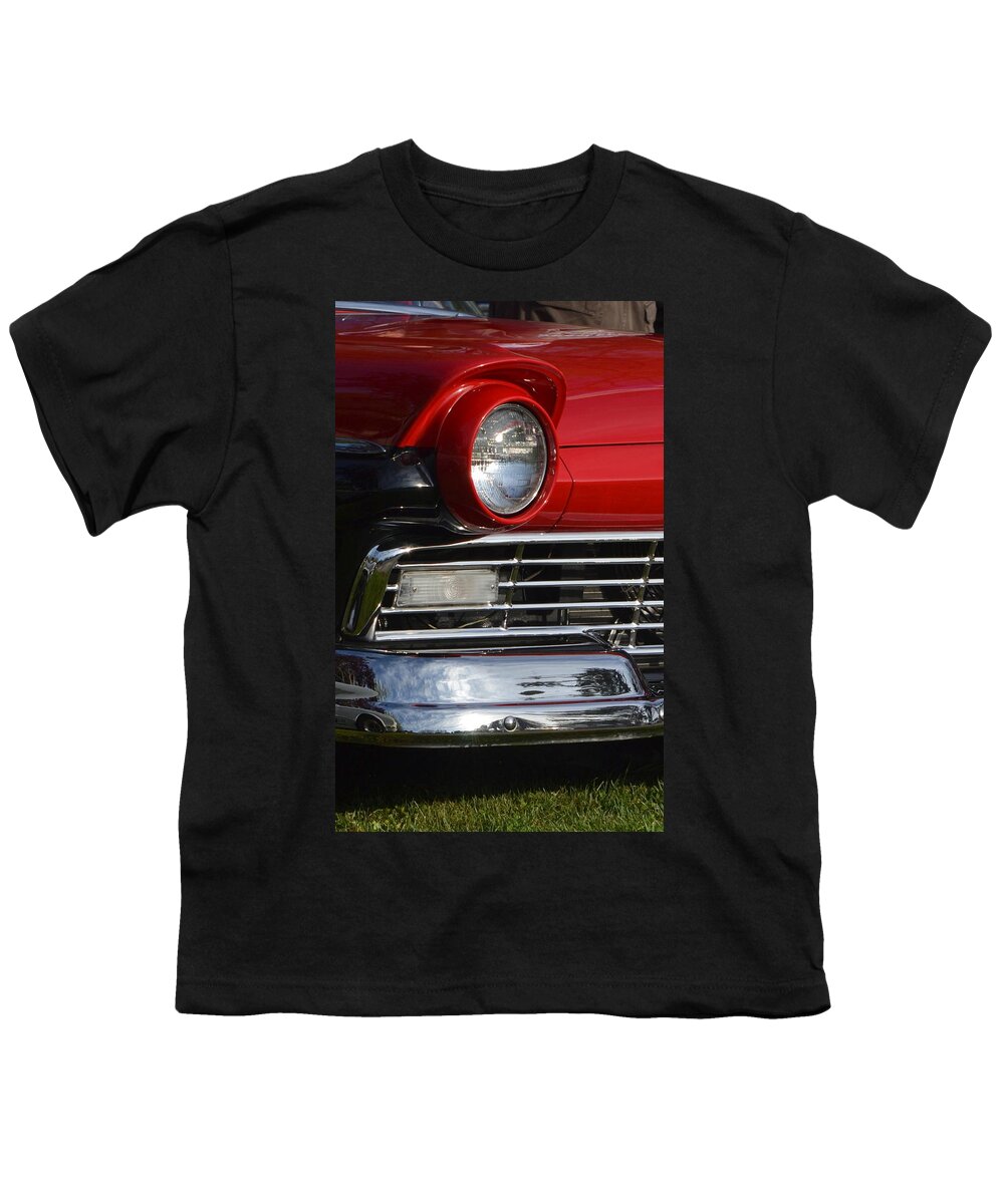  Youth T-Shirt featuring the photograph 57 Ford Head Light by Dean Ferreira