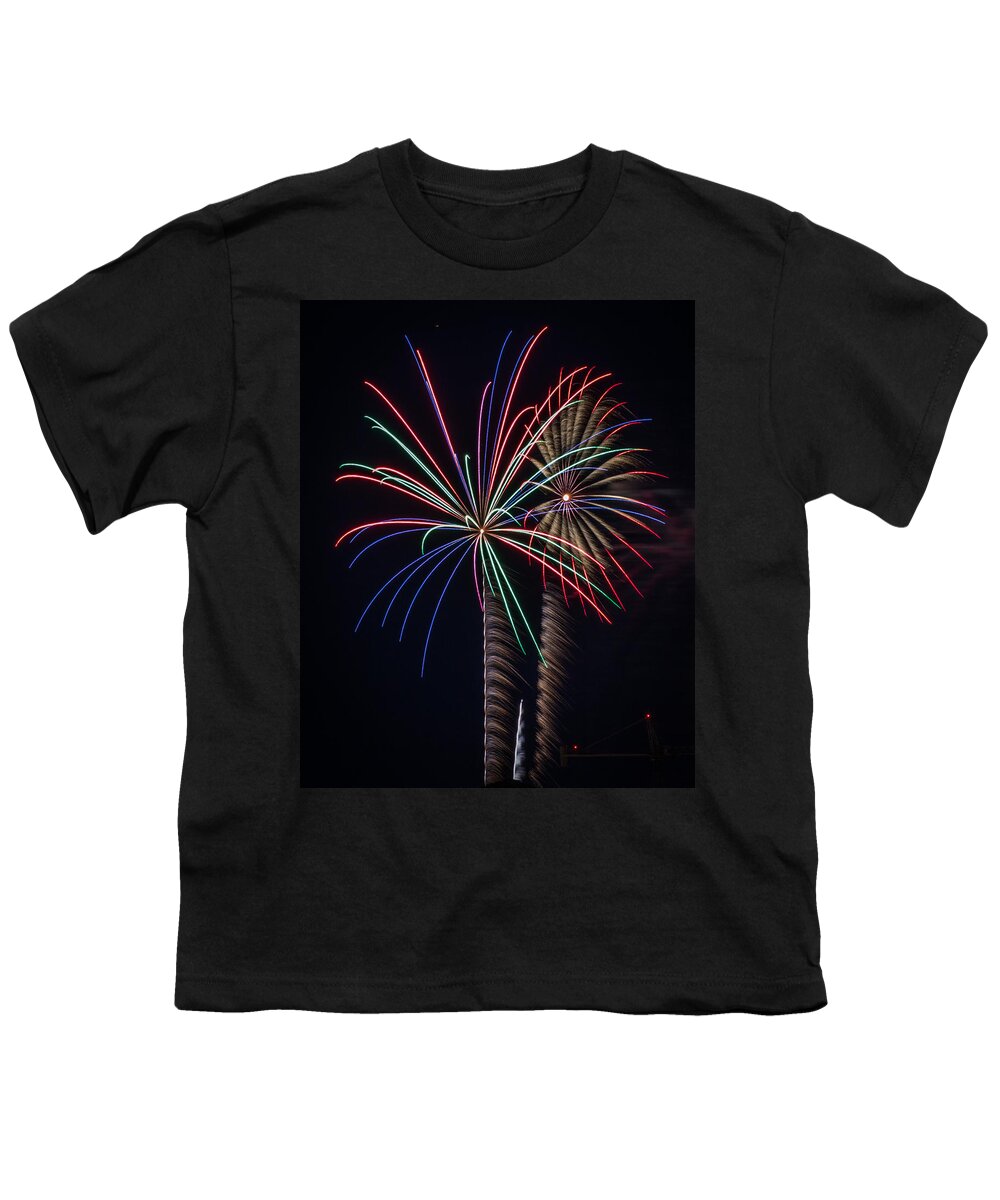 Fireworks Youth T-Shirt featuring the photograph Fireworks 2015 Sarasota 28 by Richard Goldman