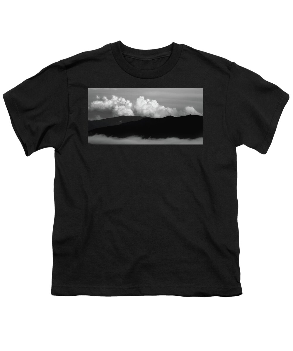 Smoky Mountains Youth T-Shirt featuring the photograph A Black And White Day by Mike Eingle