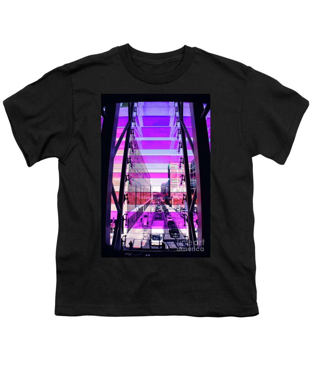 Philadelphia Youth T-Shirt featuring the photograph A Parking Lot with a View by Sandy Moulder