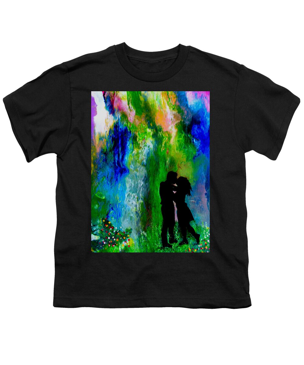 Park Youth T-Shirt featuring the painting A Walk in the Park by Pj LockhArt