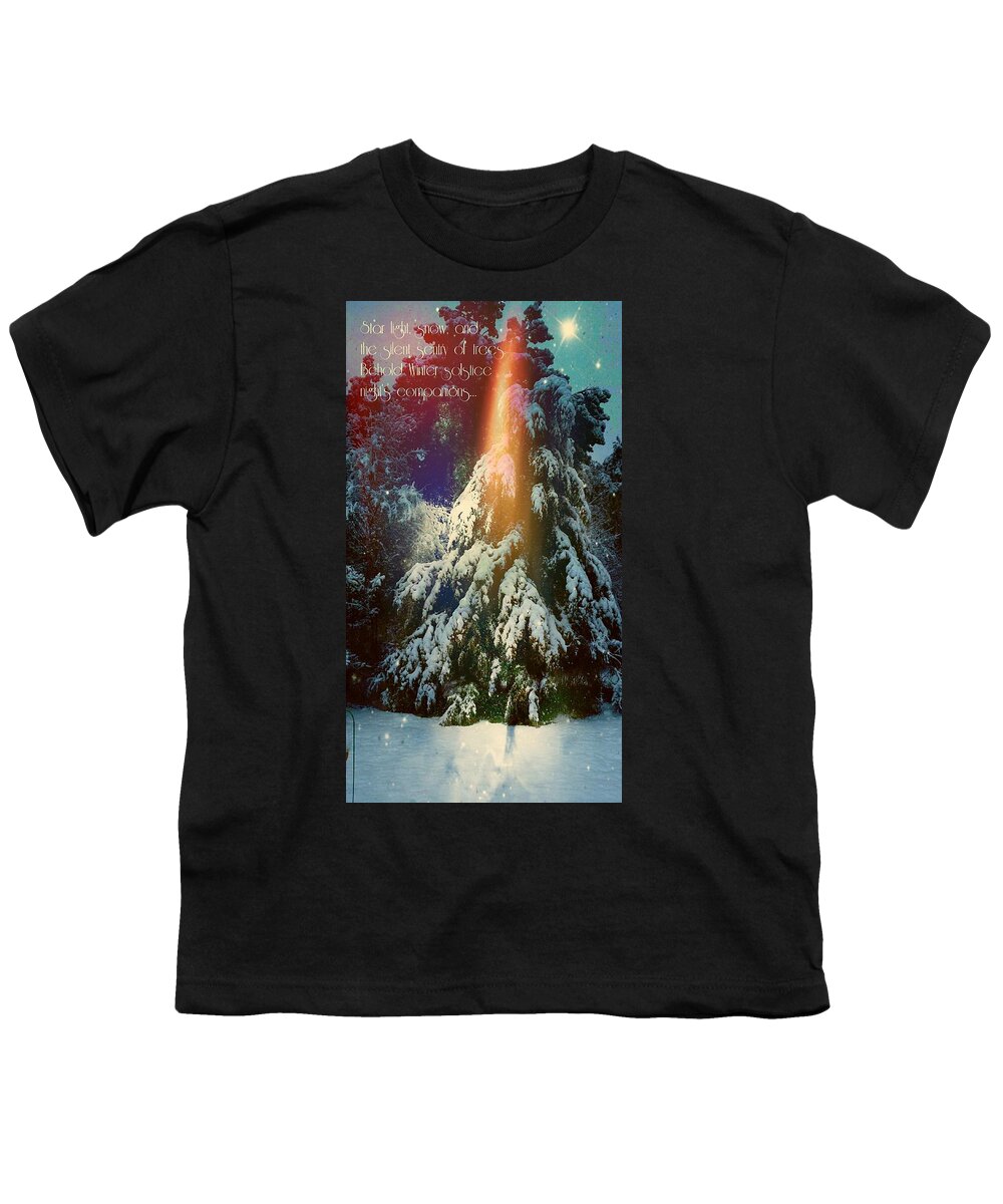 Solstice Celebration Youth T-Shirt featuring the digital art A Winter Solstice Night's Dream by Pamela Smale Williams