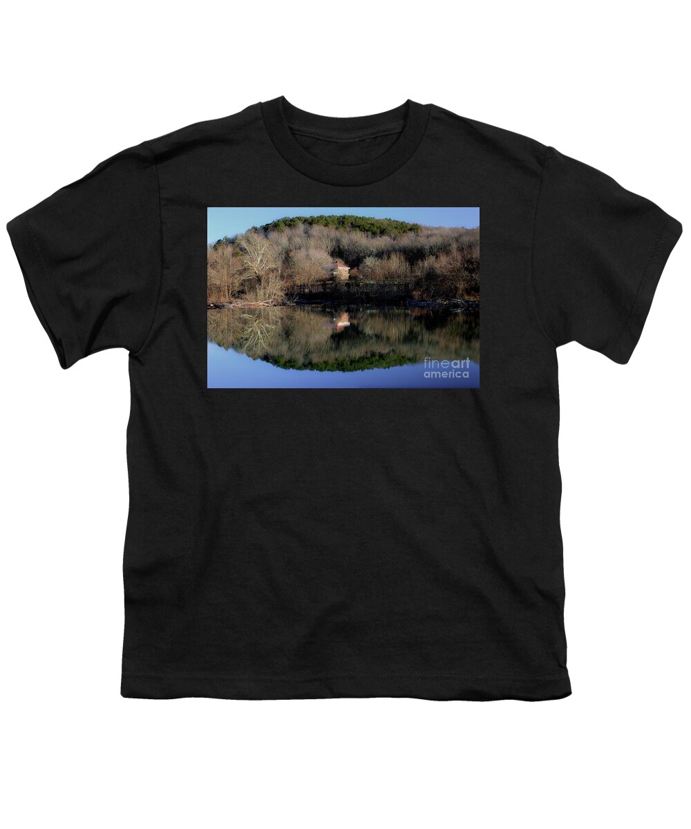 River Reflection Youth T-Shirt featuring the photograph Above The Waterfall Reflection by Michael Eingle