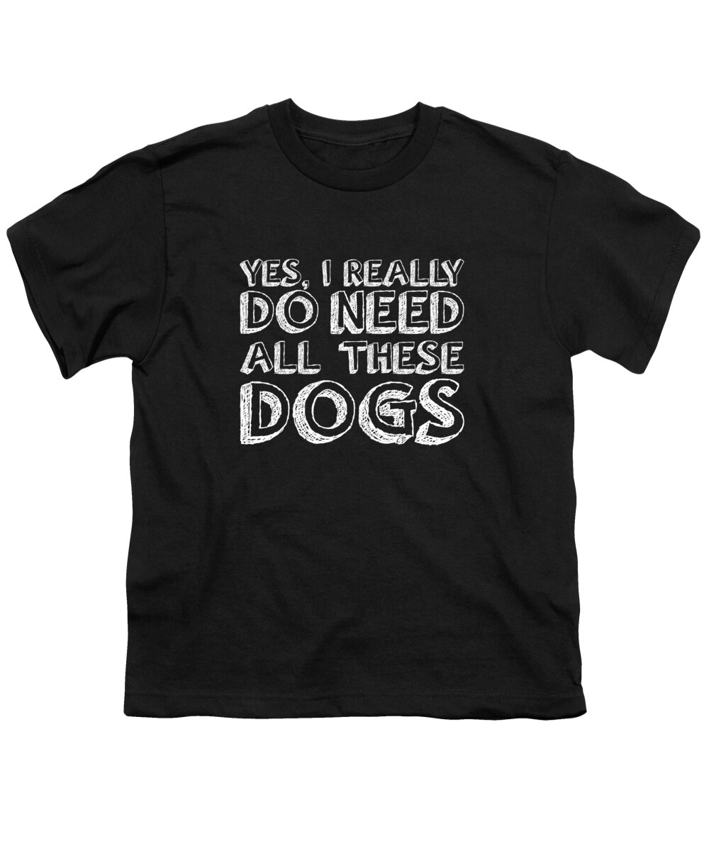 Dog Youth T-Shirt featuring the digital art All These Dogs by Nancy Ingersoll