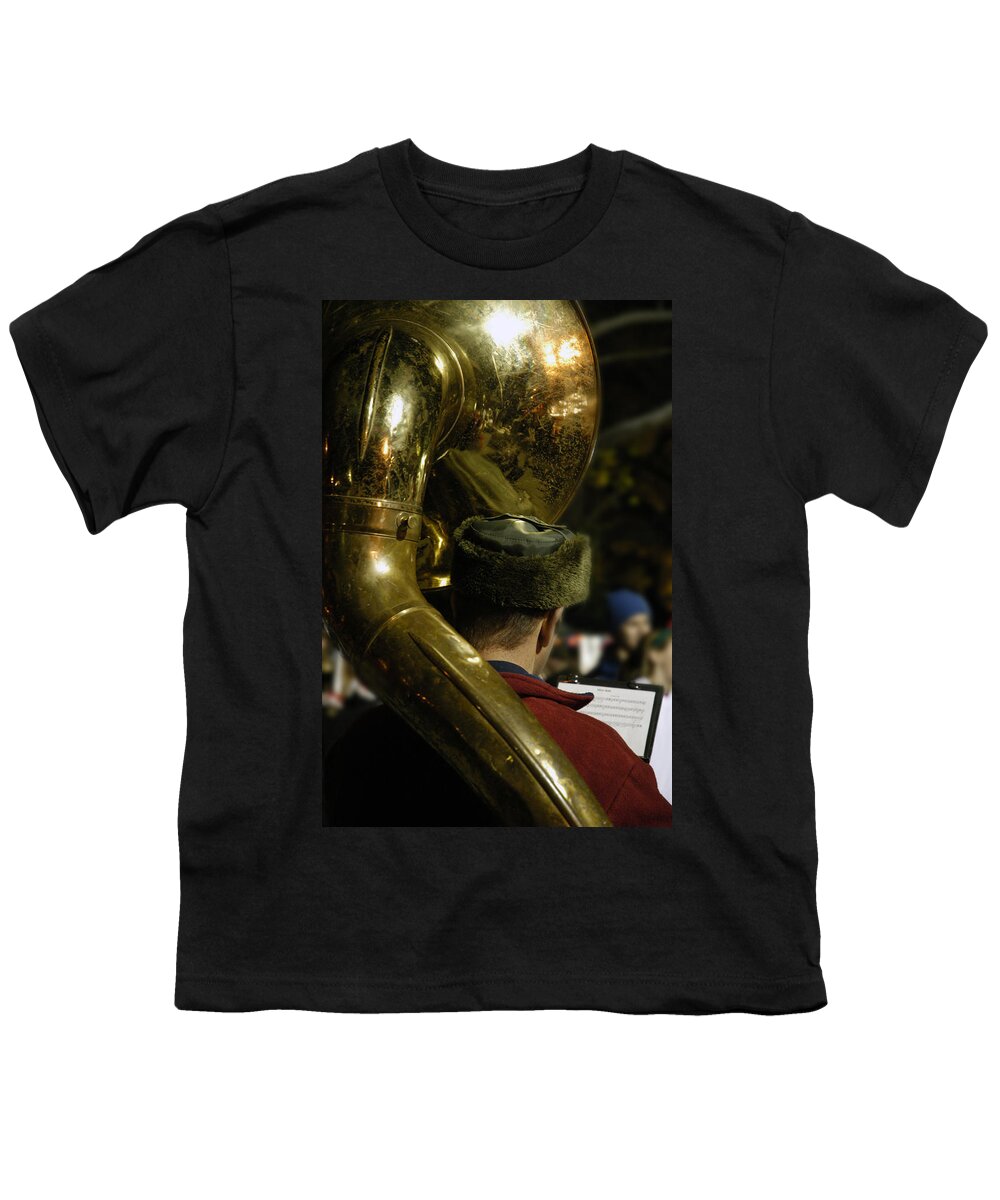Tuba Youth T-Shirt featuring the photograph And The Band Played On by DArcy Evans