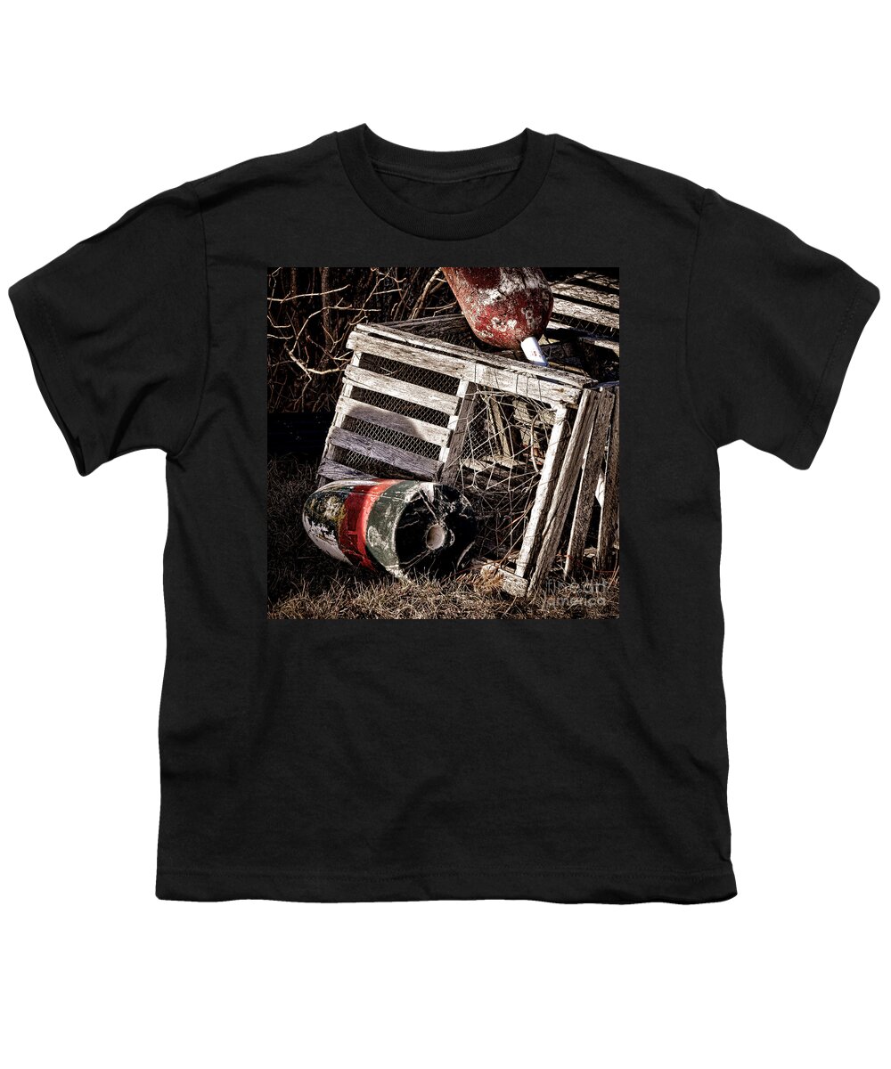 Lobster Youth T-Shirt featuring the photograph Antique Maine Lobster Trap by Olivier Le Queinec