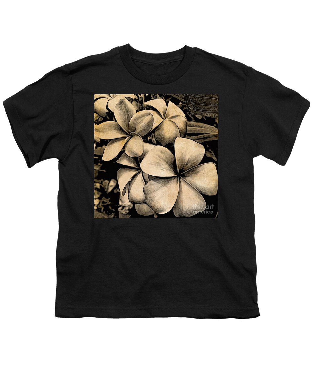 Plumeria Youth T-Shirt featuring the photograph Antique Plumerias by Onedayoneimage Photography
