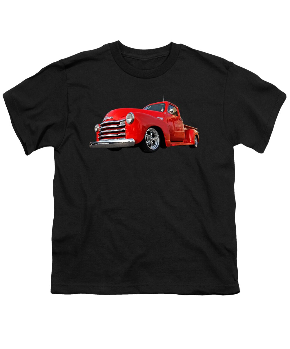 Chevrolet Truck Youth T-Shirt featuring the photograph 1952 Chevrolet Truck at the Diner by Gill Billington