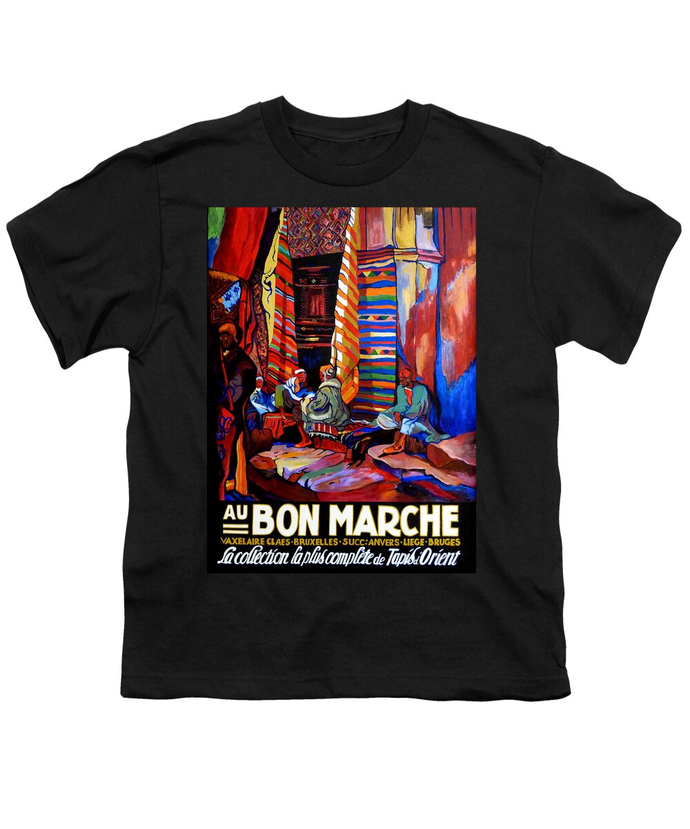 Au Bon Marche Youth T-Shirt featuring the painting Au Bon Marche by Tom Roderick