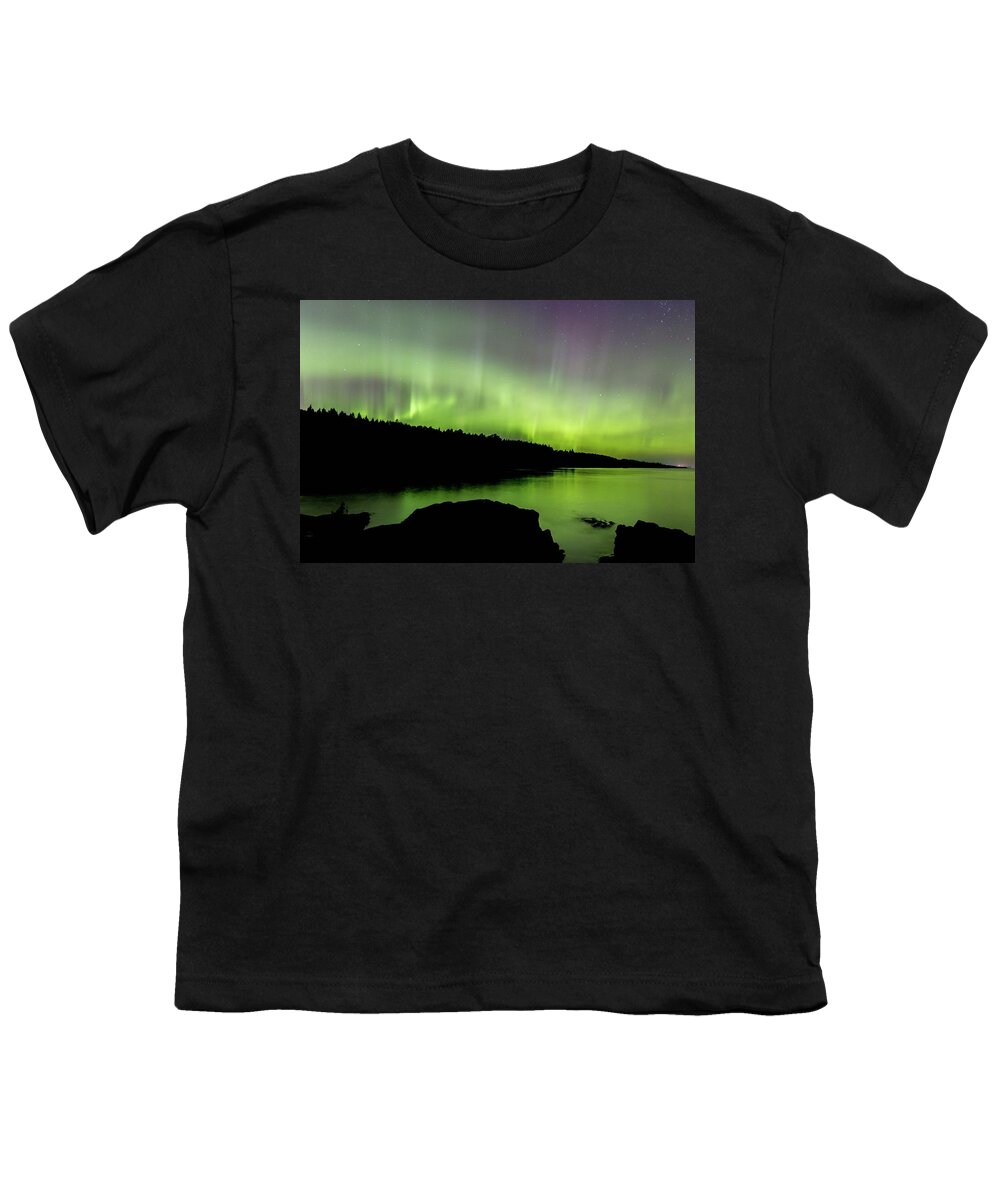 Aurora Youth T-Shirt featuring the photograph Aurora Over Superior 5 by Paul Schultz