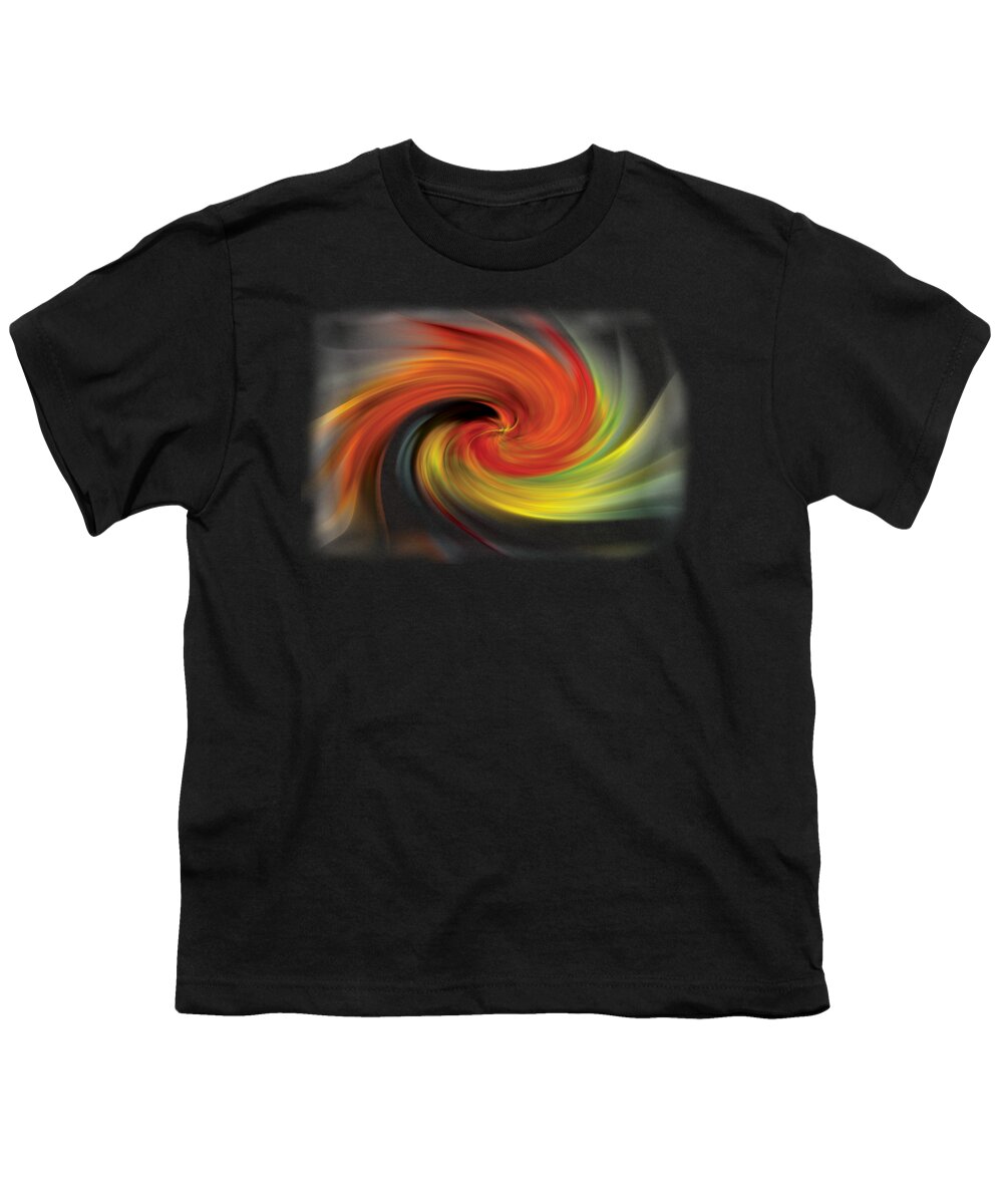 Abstract Youth T-Shirt featuring the photograph Autumn Swirl by Debra and Dave Vanderlaan