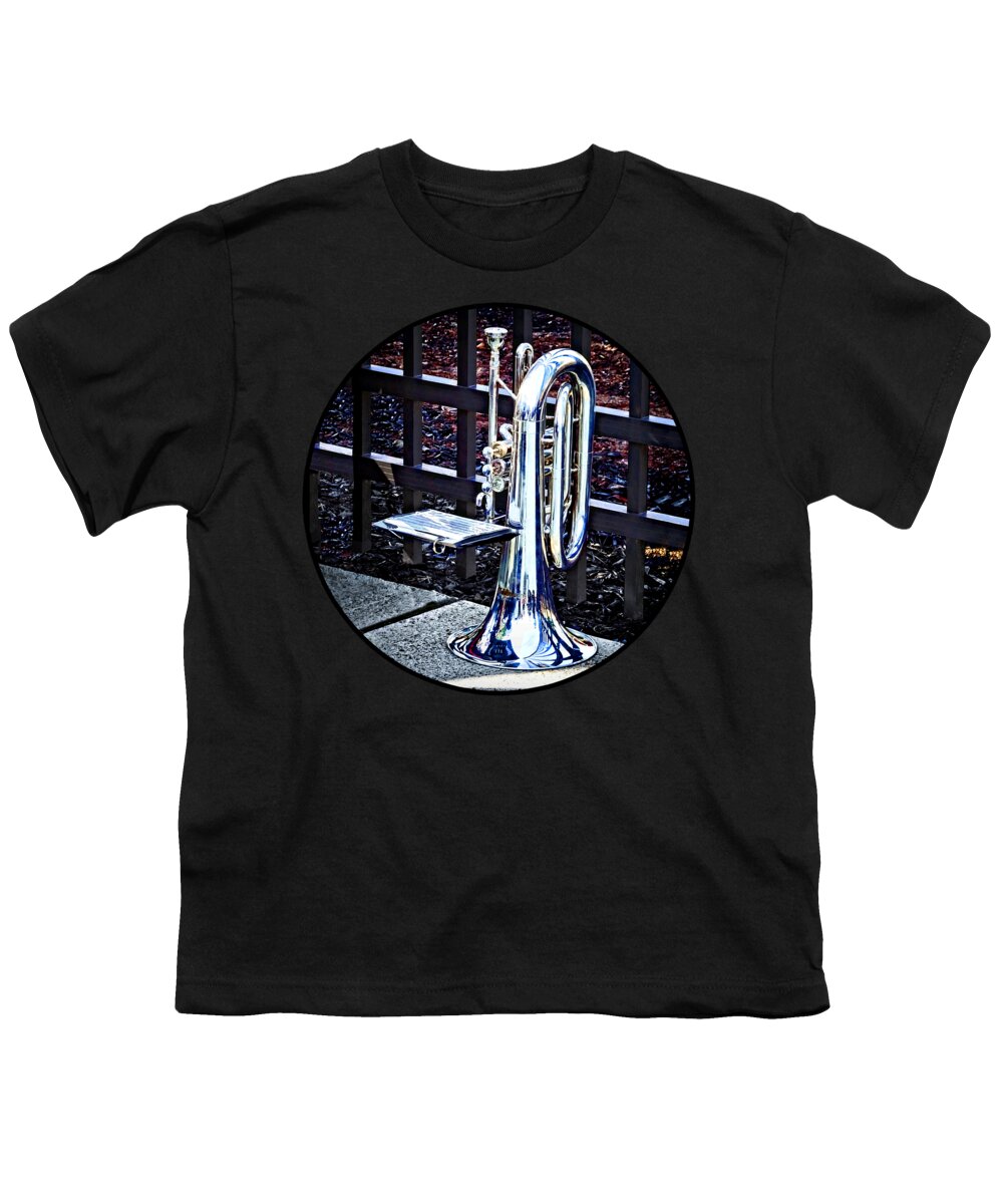 Brass Youth T-Shirt featuring the photograph Baritone Horn Before Parade by Susan Savad
