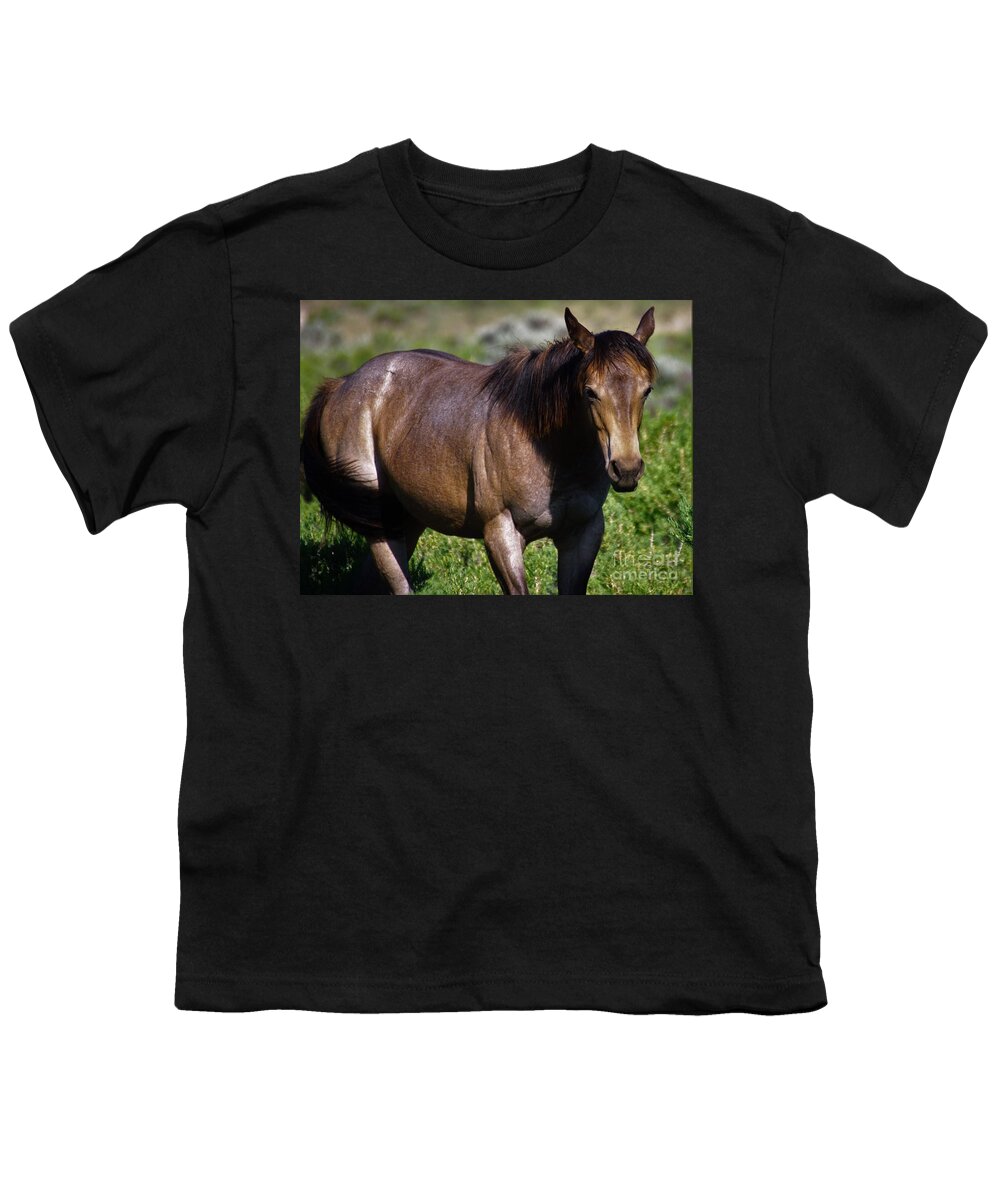 Horse Youth T-Shirt featuring the photograph Being Free by Merle Grenz