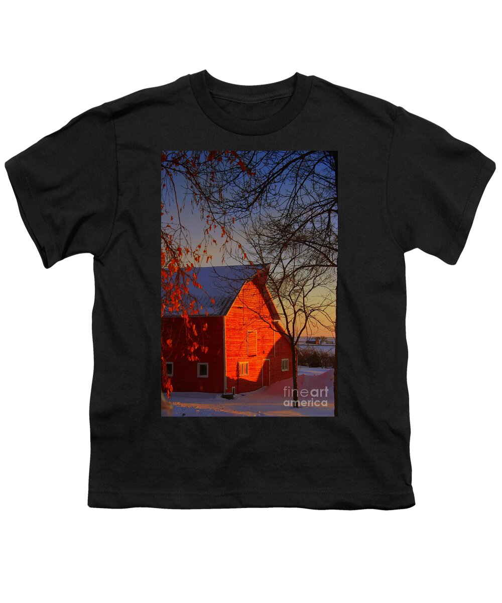 Barn Youth T-Shirt featuring the photograph Big red barn by Julie Lueders 