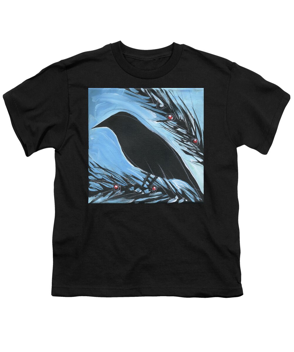 Bird Youth T-Shirt featuring the painting Bird And Berries #16 by Tim Nyberg