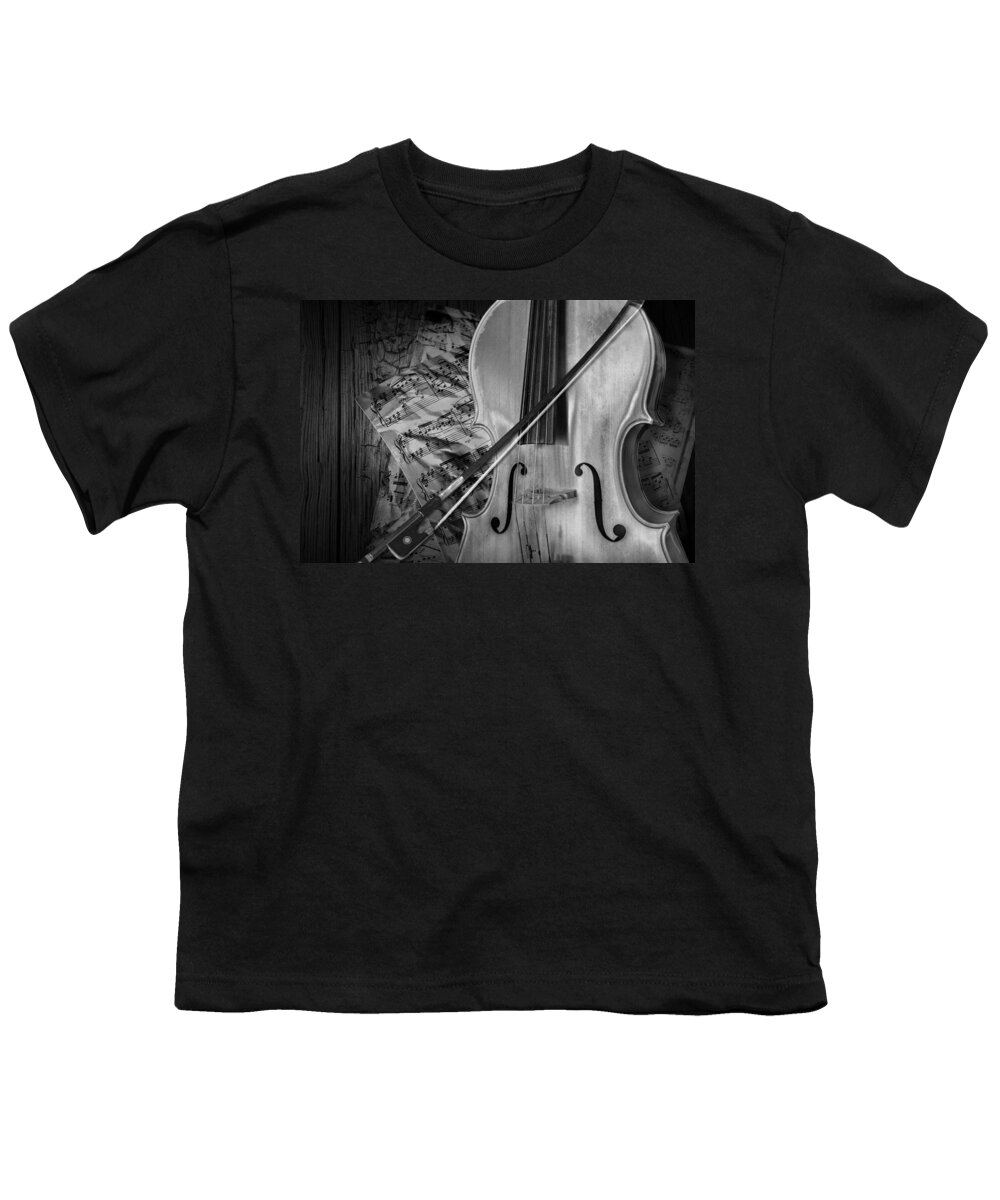 Cello Youth T-Shirt featuring the photograph Black and White Classic by Randall Nyhof