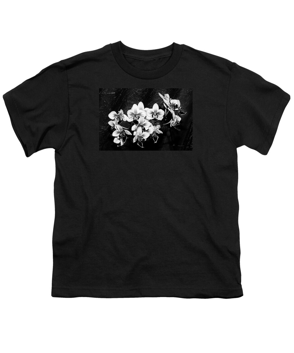 Flowers Youth T-Shirt featuring the photograph Black and White Velvet by Phyllis Denton