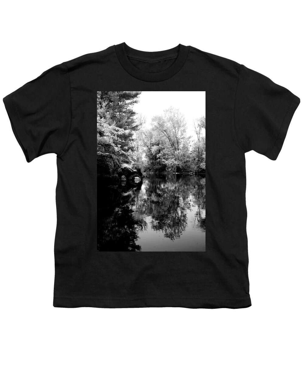 Black And White Youth T-Shirt featuring the photograph Black River 6 by JGracey Stinson