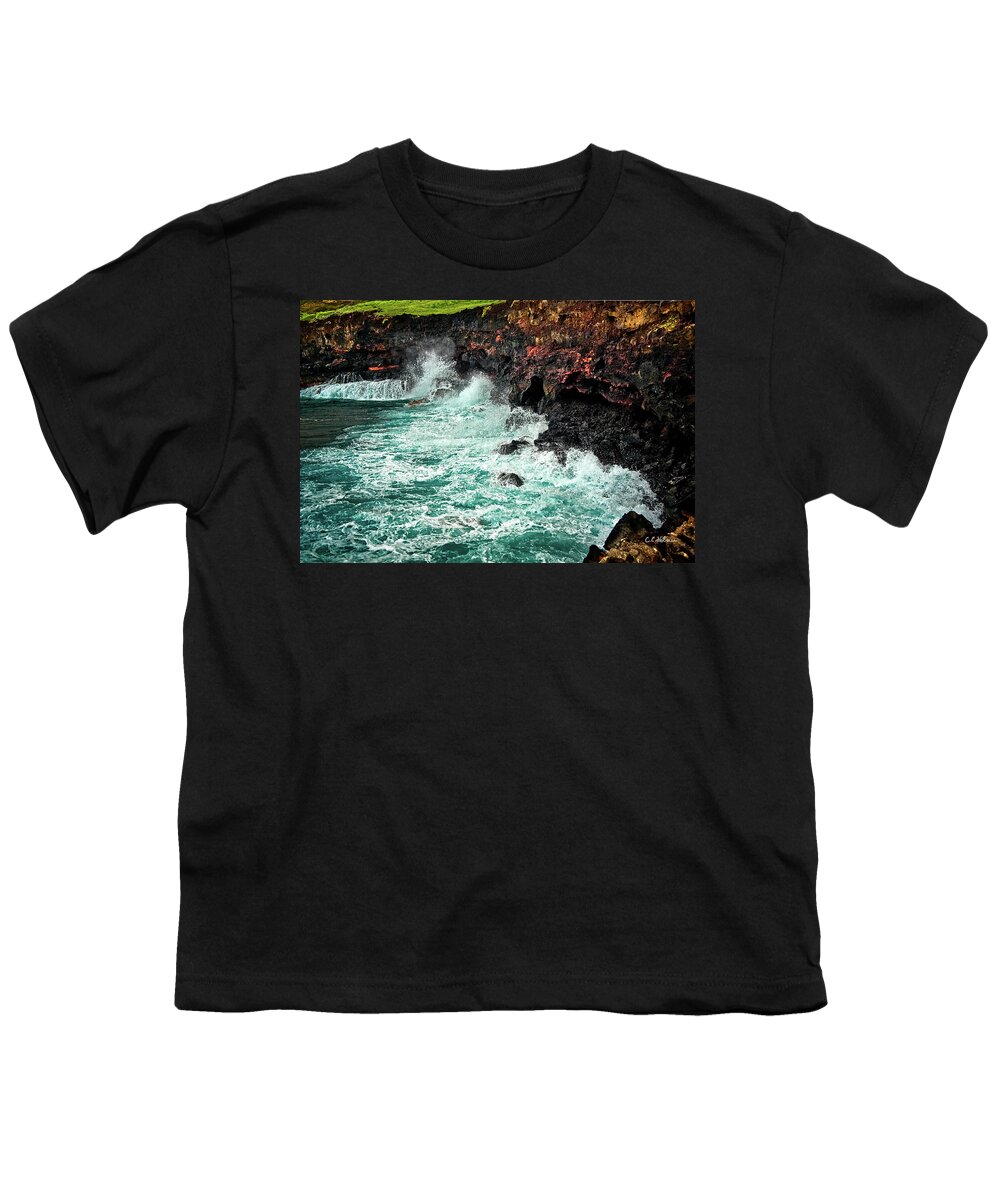 Hawaii Youth T-Shirt featuring the photograph Blue Turmoil by Christopher Holmes
