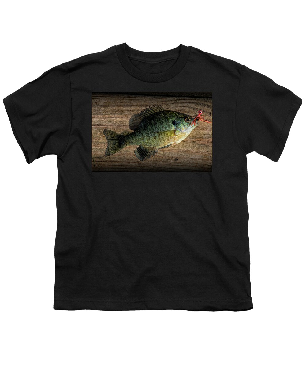 Fish Youth T-Shirt featuring the photograph Bluegill Panfish caught with a jig by Randall Nyhof
