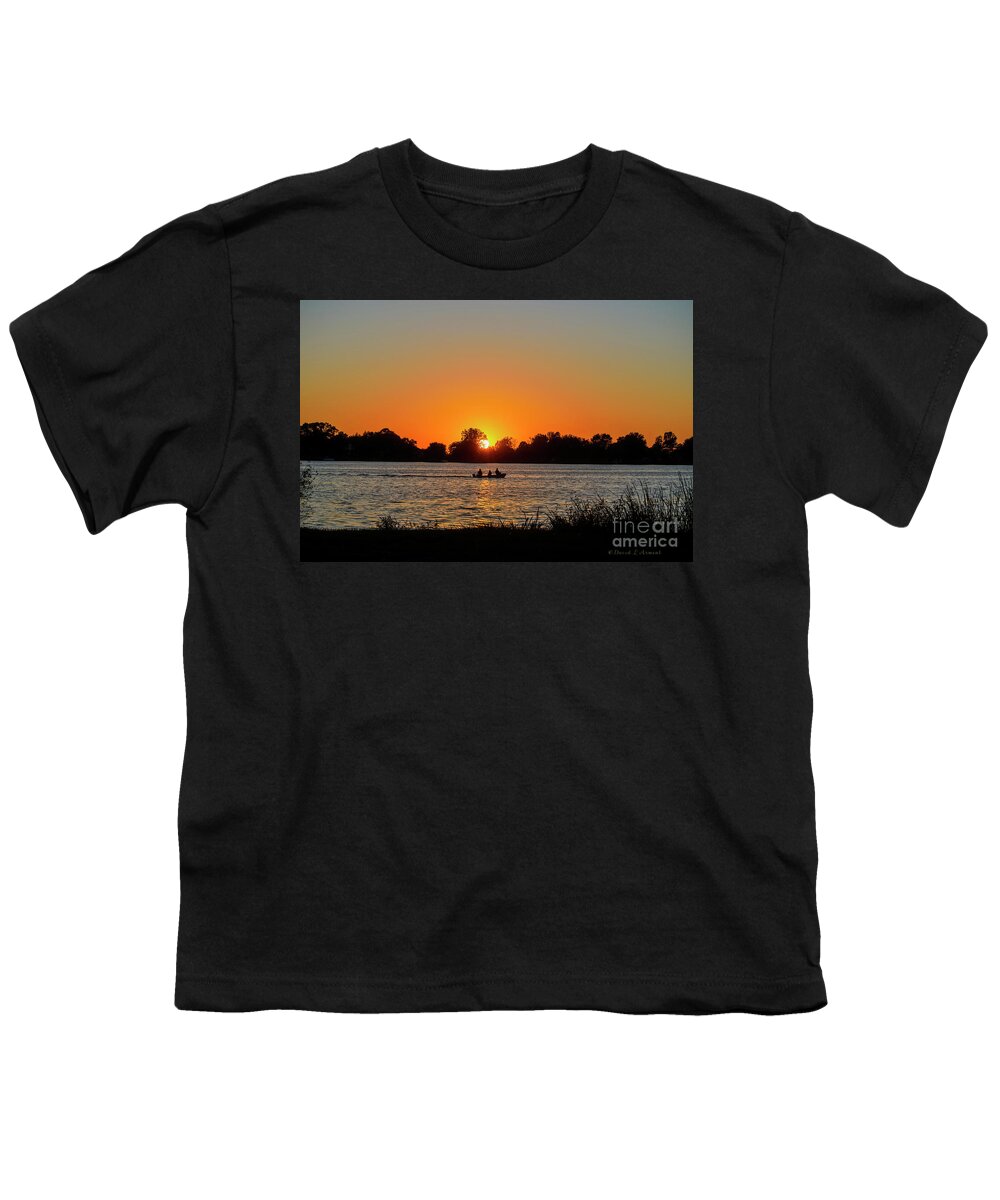 Sunset Youth T-Shirt featuring the photograph Boat at Last Light by David Arment