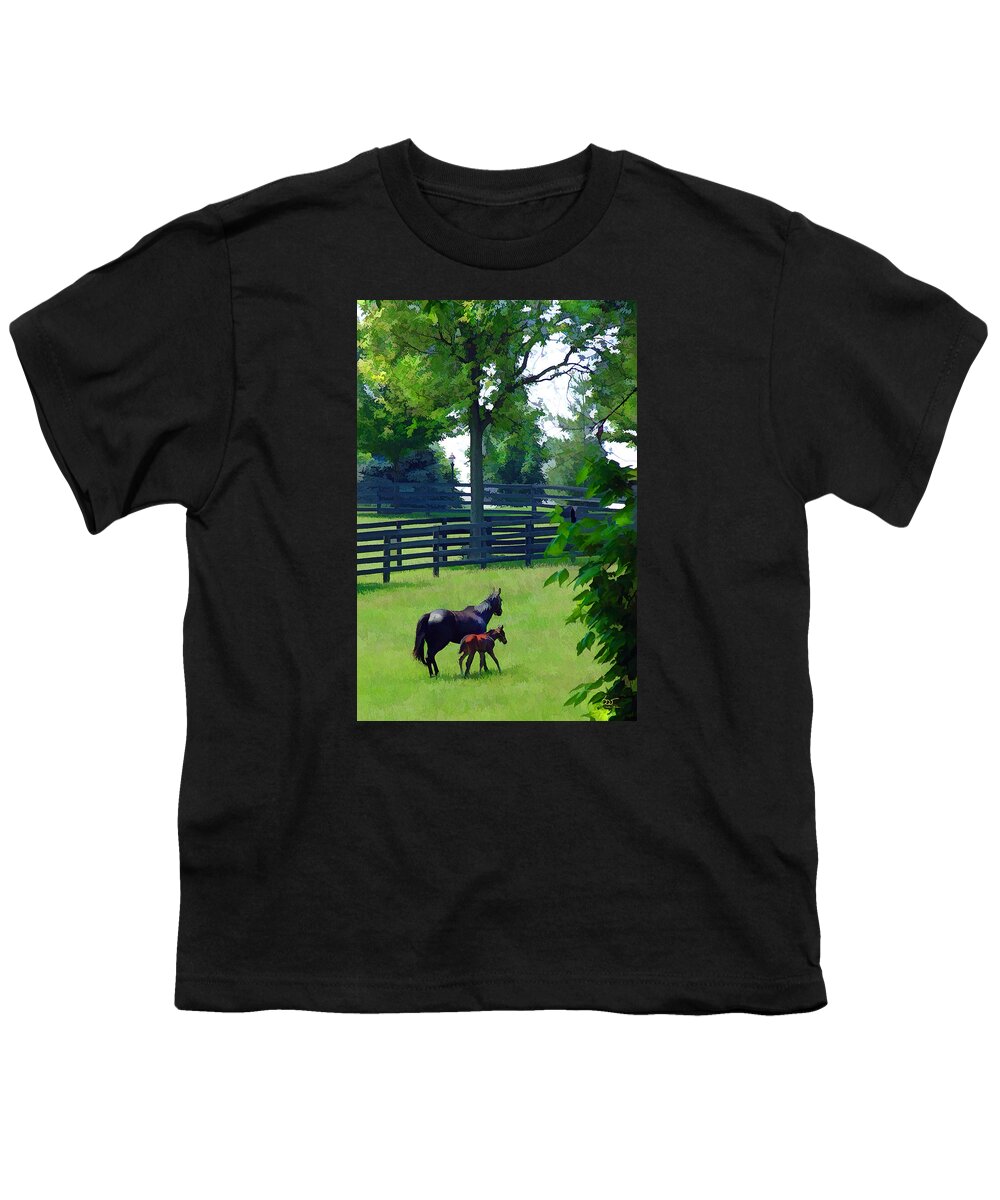Horse Youth T-Shirt featuring the photograph Born in Bluegrass by Sam Davis Johnson