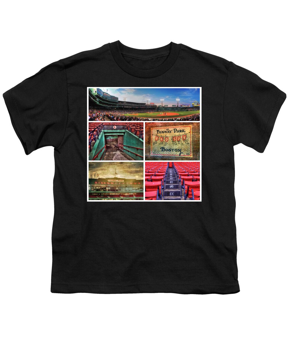 Red Sox Youth T-Shirt featuring the photograph Boston Red Sox Collage - Fenway Park by Joann Vitali