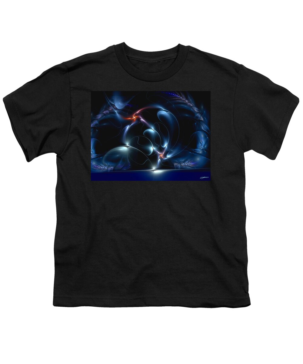 Abstract Youth T-Shirt featuring the digital art Brain Dancing by Casey Kotas