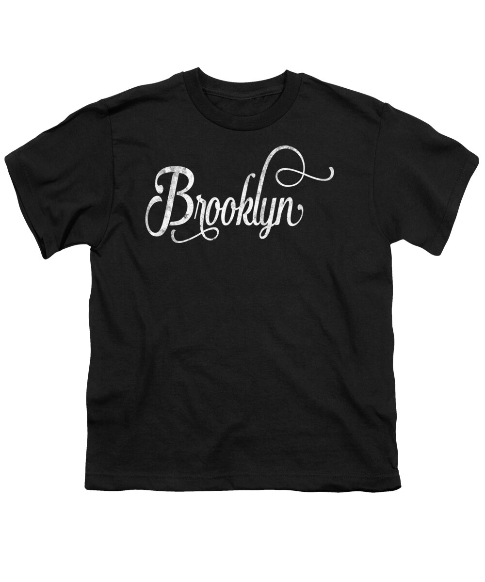 Brooklyn Youth T-Shirt featuring the digital art Brooklyn typography by Wam