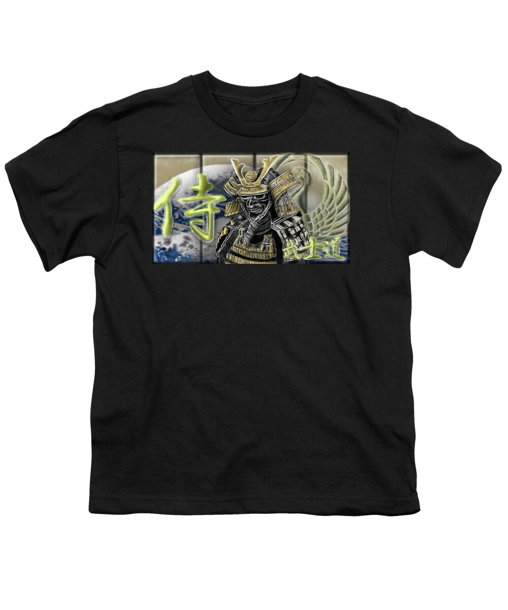 Samurai Armor Study Youth T-Shirt featuring the painting Bushido The Art of War by Rob Hartman