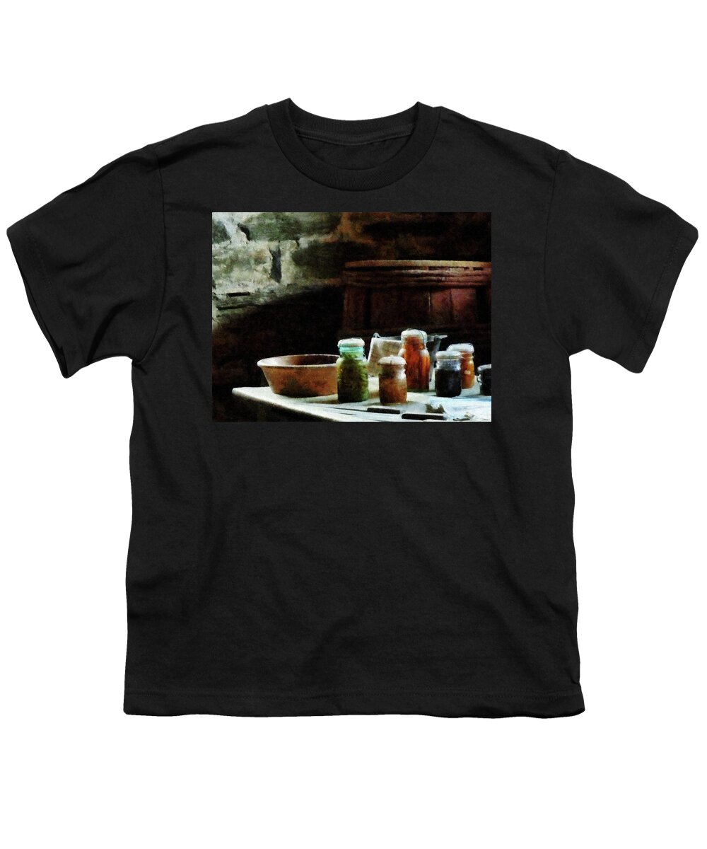 Canning Jars Youth T-Shirt featuring the photograph Canning Jars With Colorful Vegetables by Susan Savad