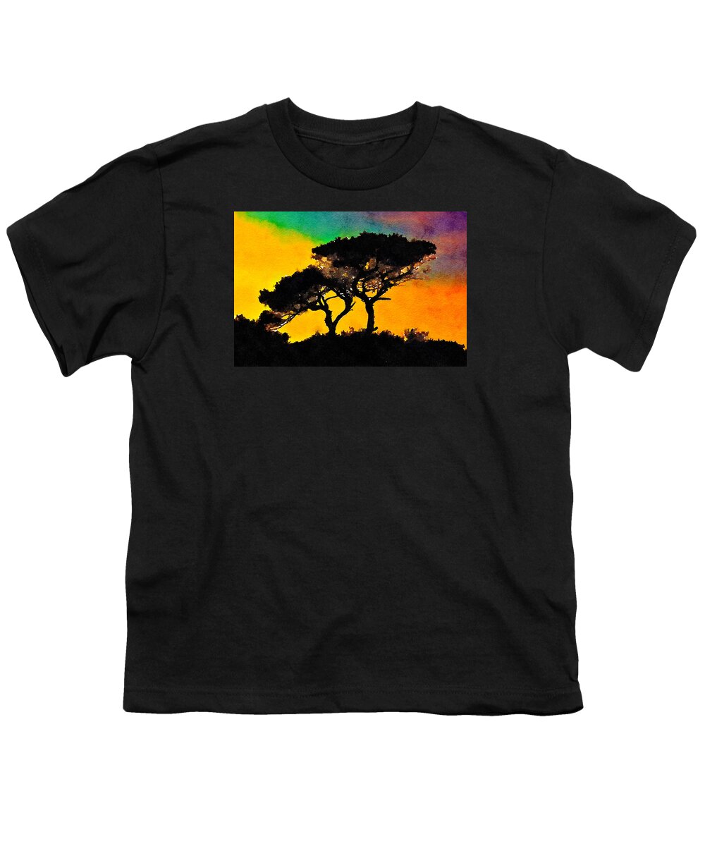 Cape Greco Youth T-Shirt featuring the painting Cape Greco by Modern Art