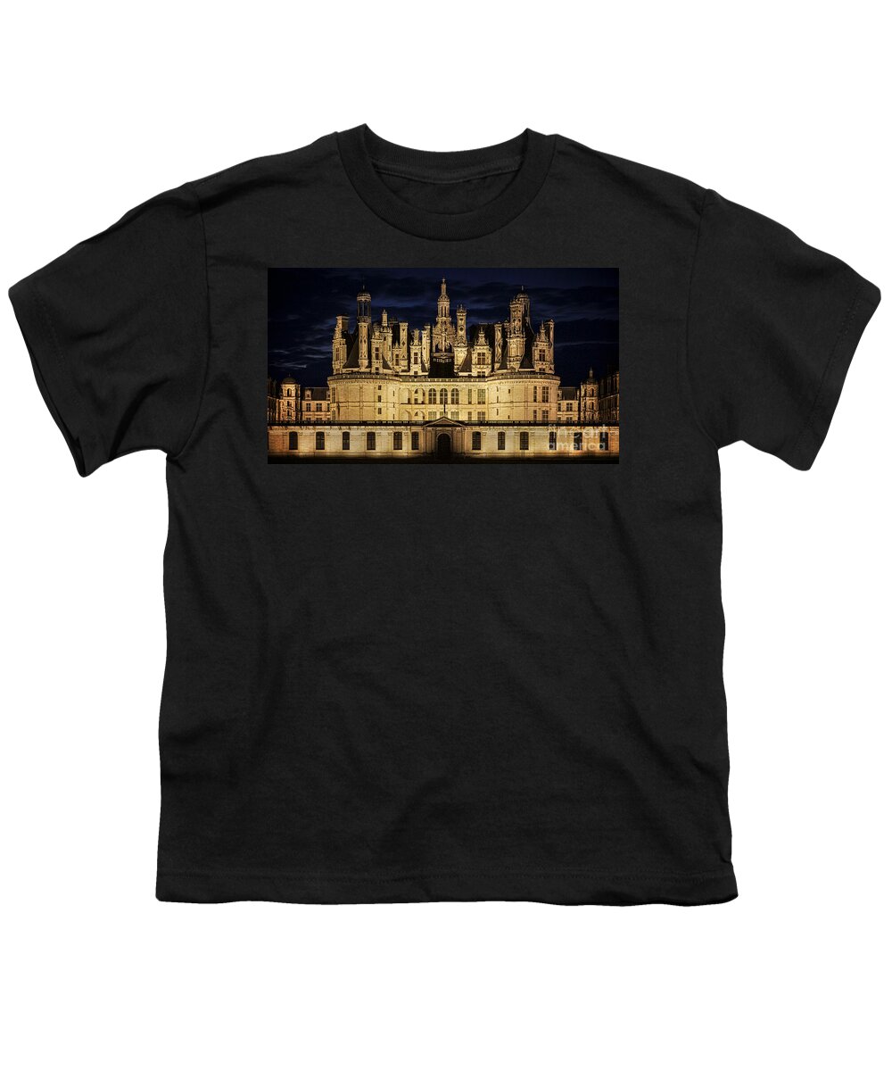 Castle Youth T-Shirt featuring the photograph Castle Chambord illuminated by Heiko Koehrer-Wagner