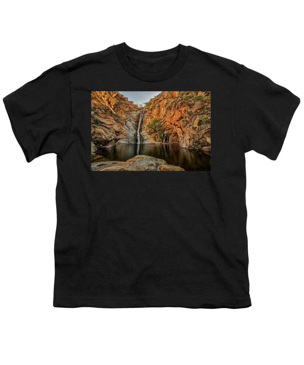 Backcountry Youth T-Shirt featuring the photograph Cedar Creek Falls Wide by Peter Tellone