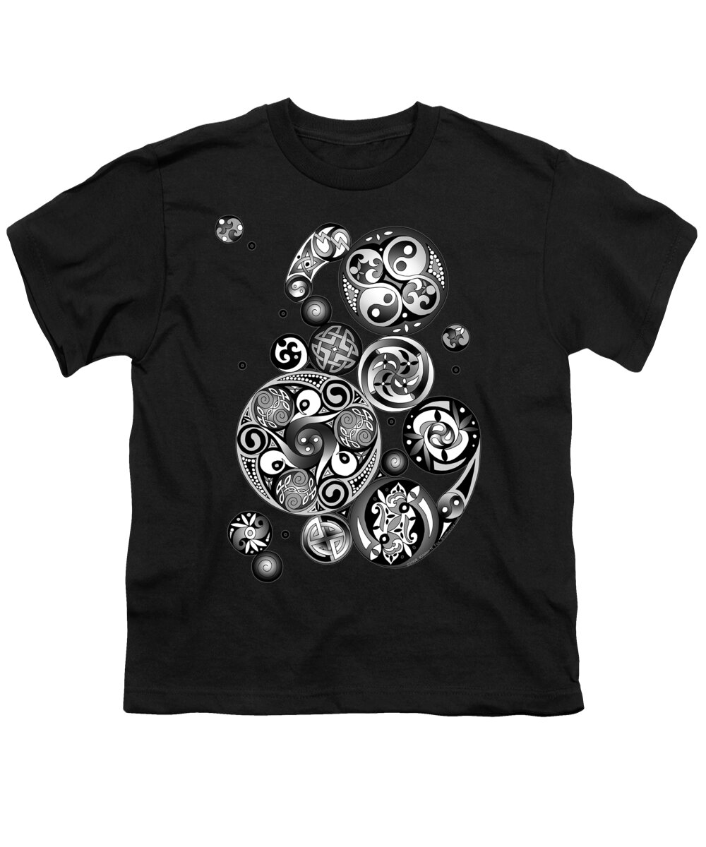 Artoffoxvox Youth T-Shirt featuring the mixed media Celtic Clockwork by Kristen Fox