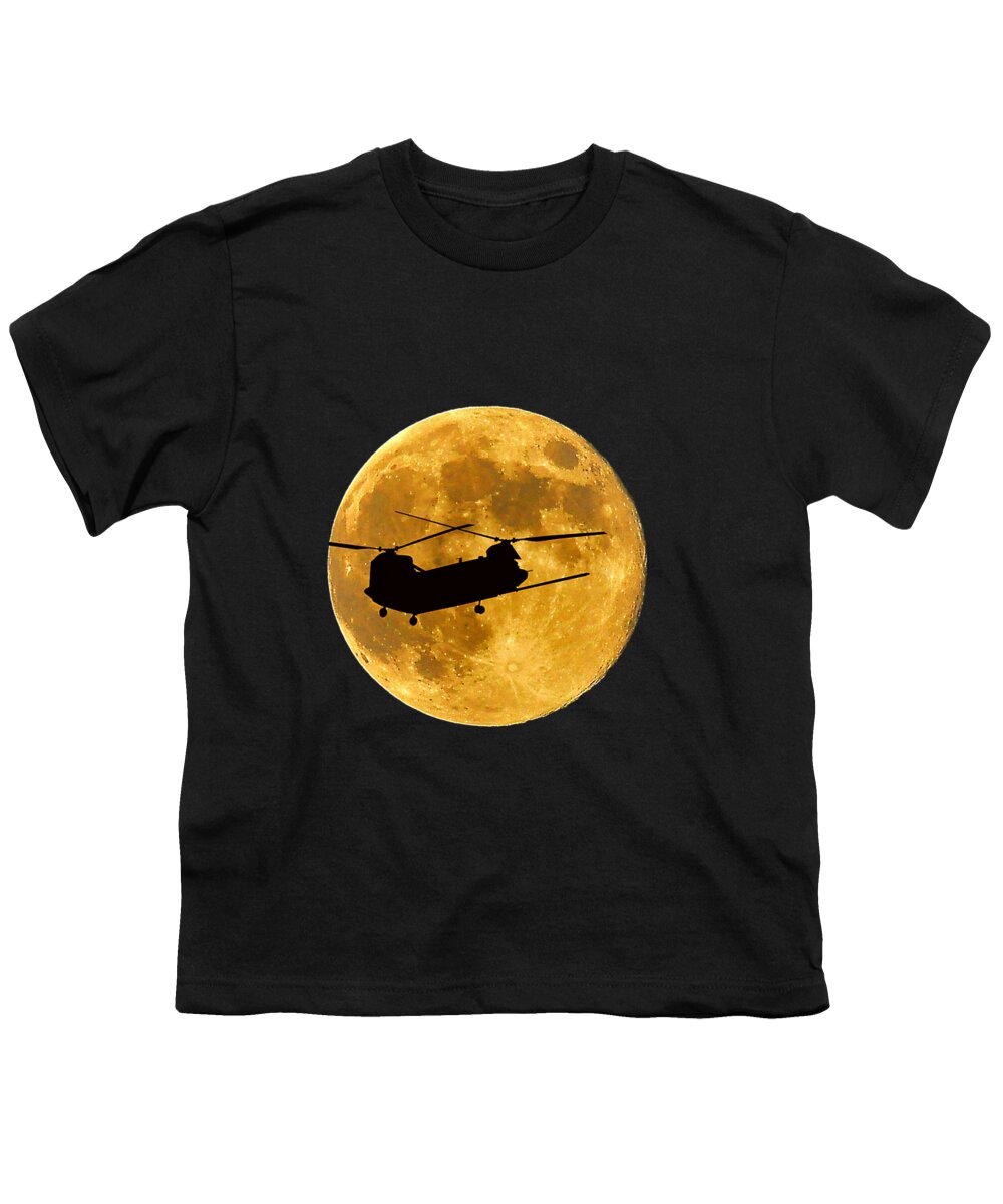 Chinook Youth T-Shirt featuring the photograph Chinook Moon Color .png by Al Powell Photography USA